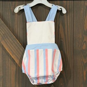 TBBC Sayre Sunsuit - Broadcloth Striped Pastel Bubble Romper Size 12-18M NWT/NEW